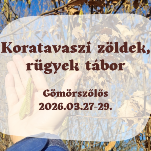2026. március: Koratavaszi gyógynövényes tábor, Gömörszőlős - helyfoglaló